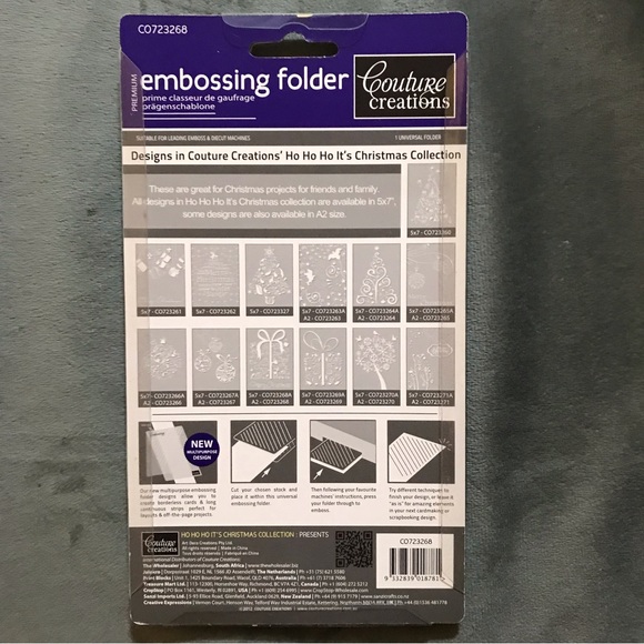 Couture Creations 4x6 Christmas PRESENTS  embossing folder - Picture 5 of 5